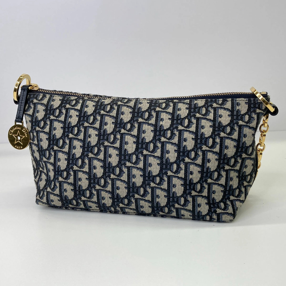 Dior Diorstar Hobo Bag Shoulder Canvas Navy Blue - Picture 2 of 6